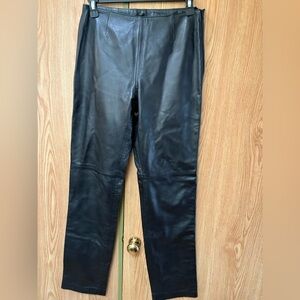 Hugo Buscati Women’s Sleek Black Leather Pants Size 4